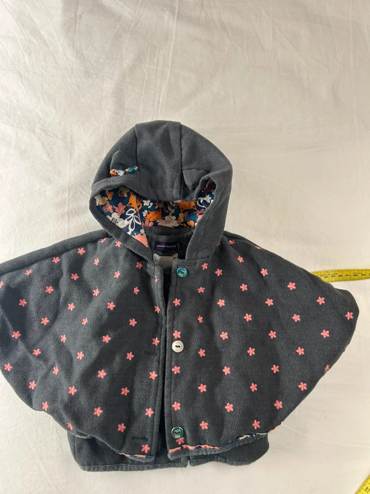 Grijze bolero-sarong met vintage motief voor kinderen van Sergent Major – photo 2